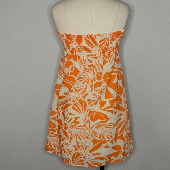 American Eagle Tropical Orange Hawaiian Size 4 - Picture 4 of 6